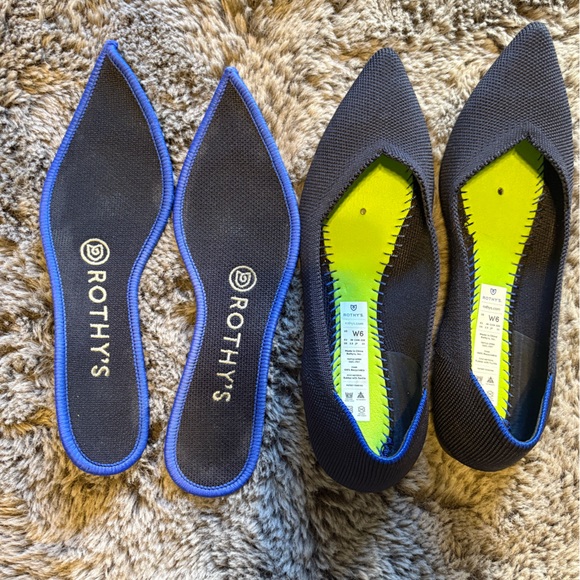 Rothy's Navy Flats with Blue Accents - Picture 2 of 3